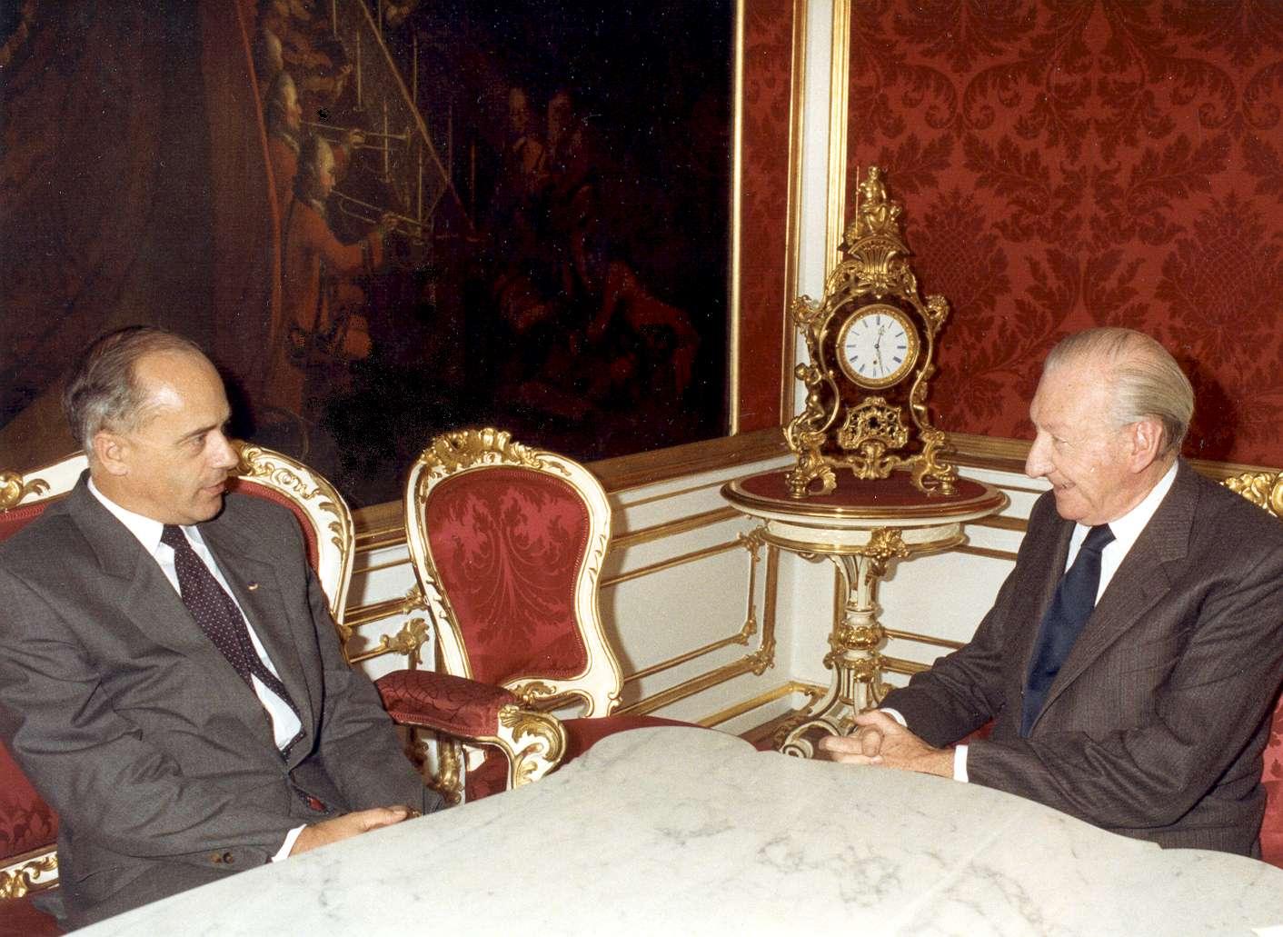 With Austrian President Kurt Waldheim -- 1991